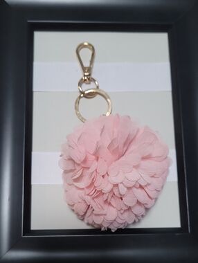 Pink And Goldtone Bag Charm Key Chain